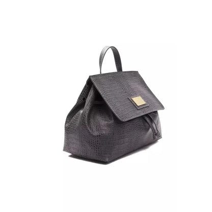 Pompei Donatella Gray Leather Women Shoulder Bag