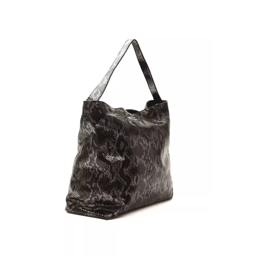 Pompei Donatella Gray Leather Women Shoulder Bag
