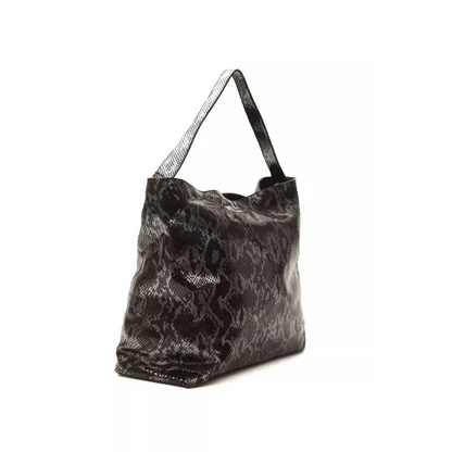 Pompei Donatella Gray Leather Women Shoulder Bag