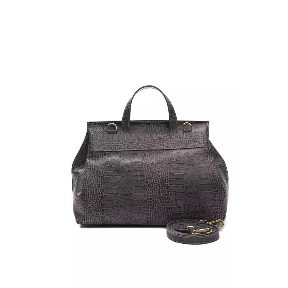 Pompei Donatella Gray Leather Women Shoulder Bag