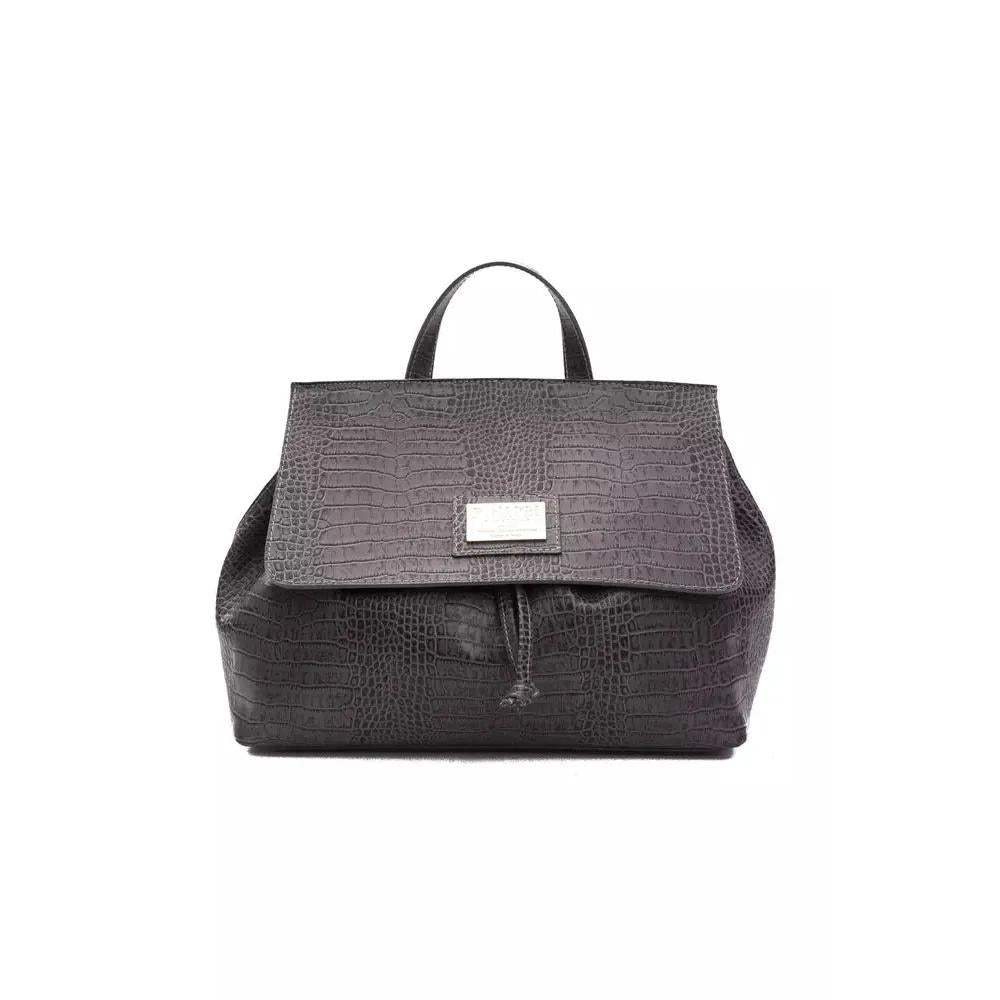 Pompei Donatella Gray Leather Women Shoulder Bag