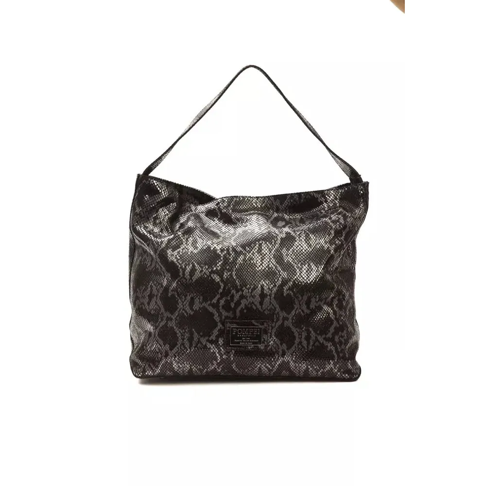 Pompei Donatella Gray Leather Women Shoulder Bag
