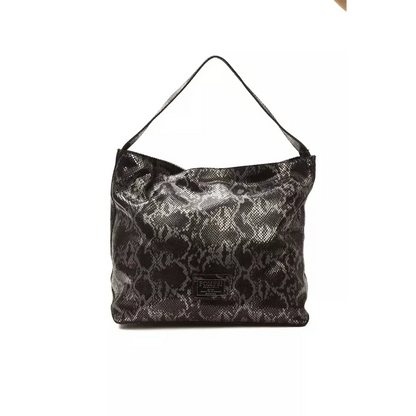 Pompei Donatella Gray Leather Women Shoulder Bag
