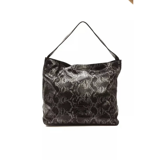Pompei Donatella Gray Leather Women Shoulder Bag