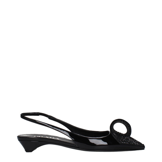 Prada Black Leather Flat Sandals