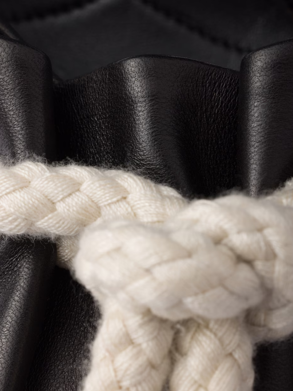 Prada Black Nappa Leather Rope Detail Sandals