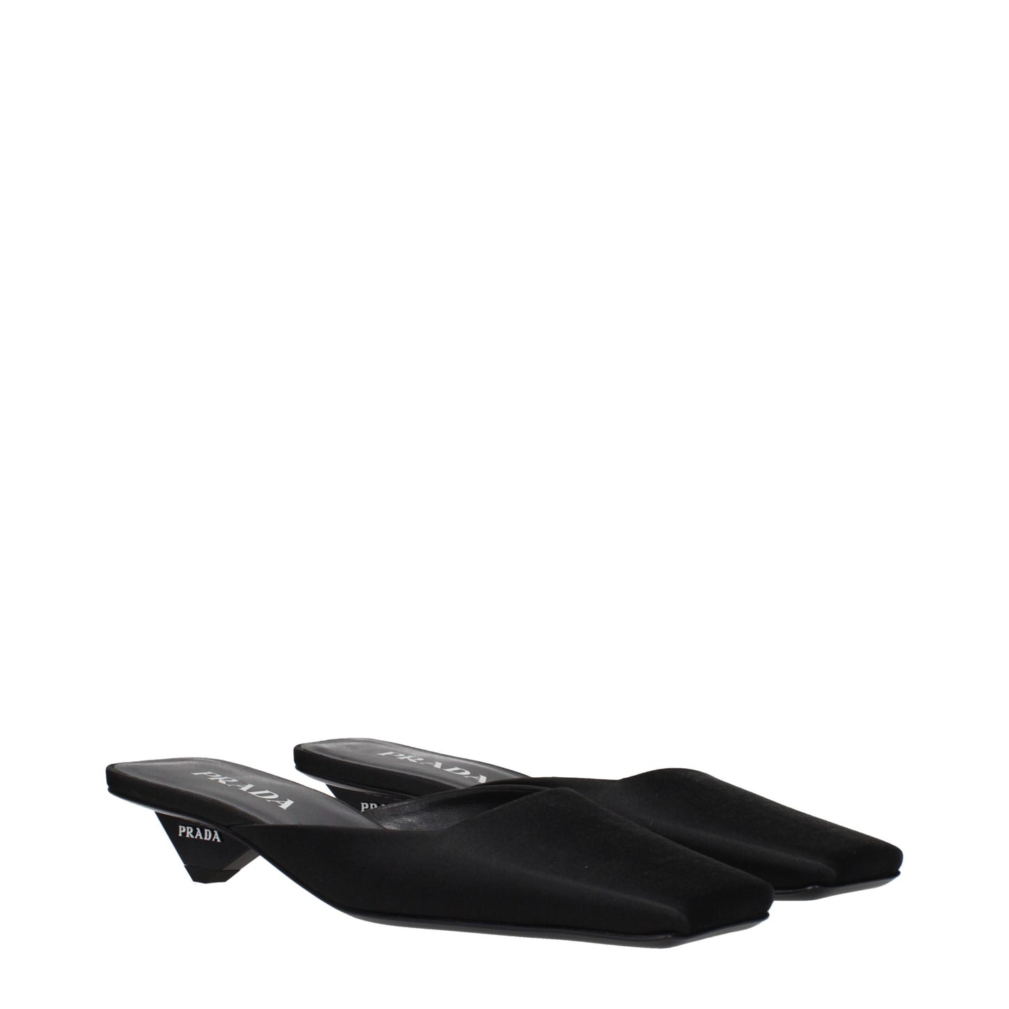 Prada Black Satin Flat Sandals