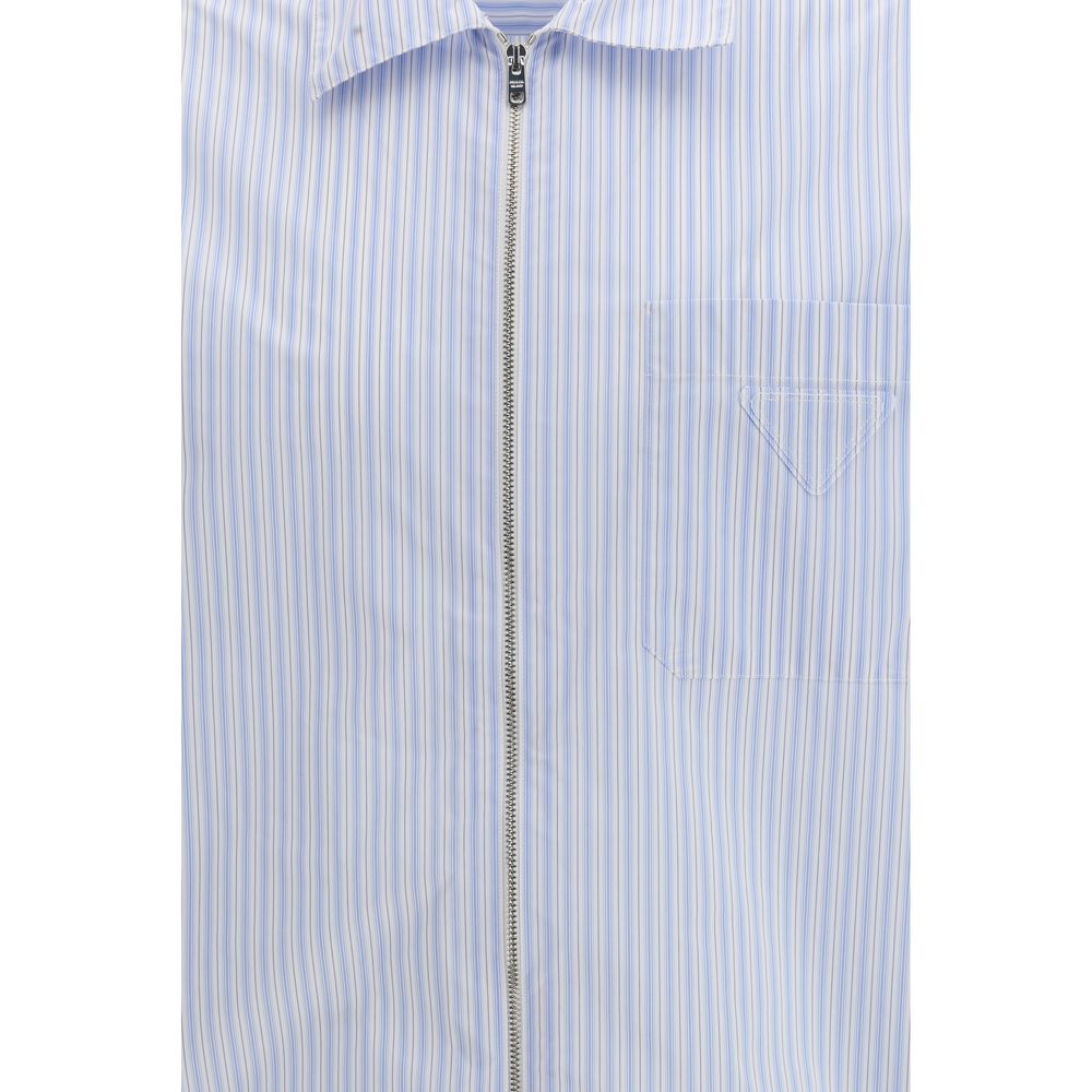 Prada Blue Polyamide Pattern Shirt