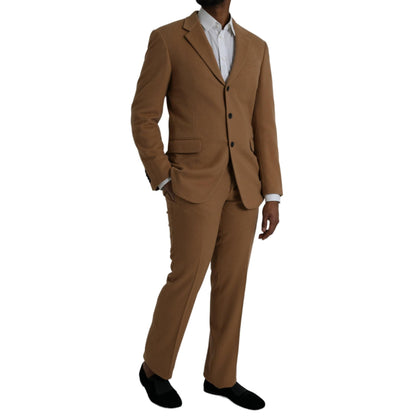 Prada Brown Cashmere 2 Piece Single Breasted Suit