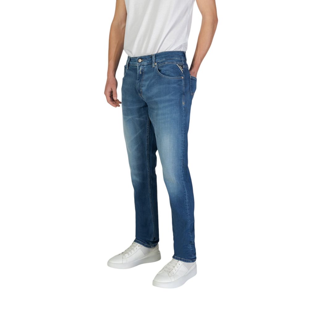 Replay Blue Cotton Slim Fit Jean