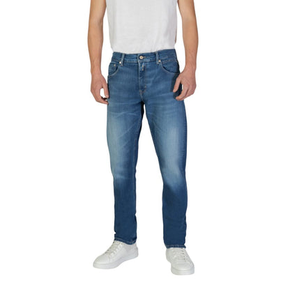 Replay Blue Cotton Slim Fit Jean