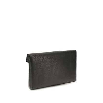 Saint Laurent Black Lamb Ovis Aries Clutch Bag