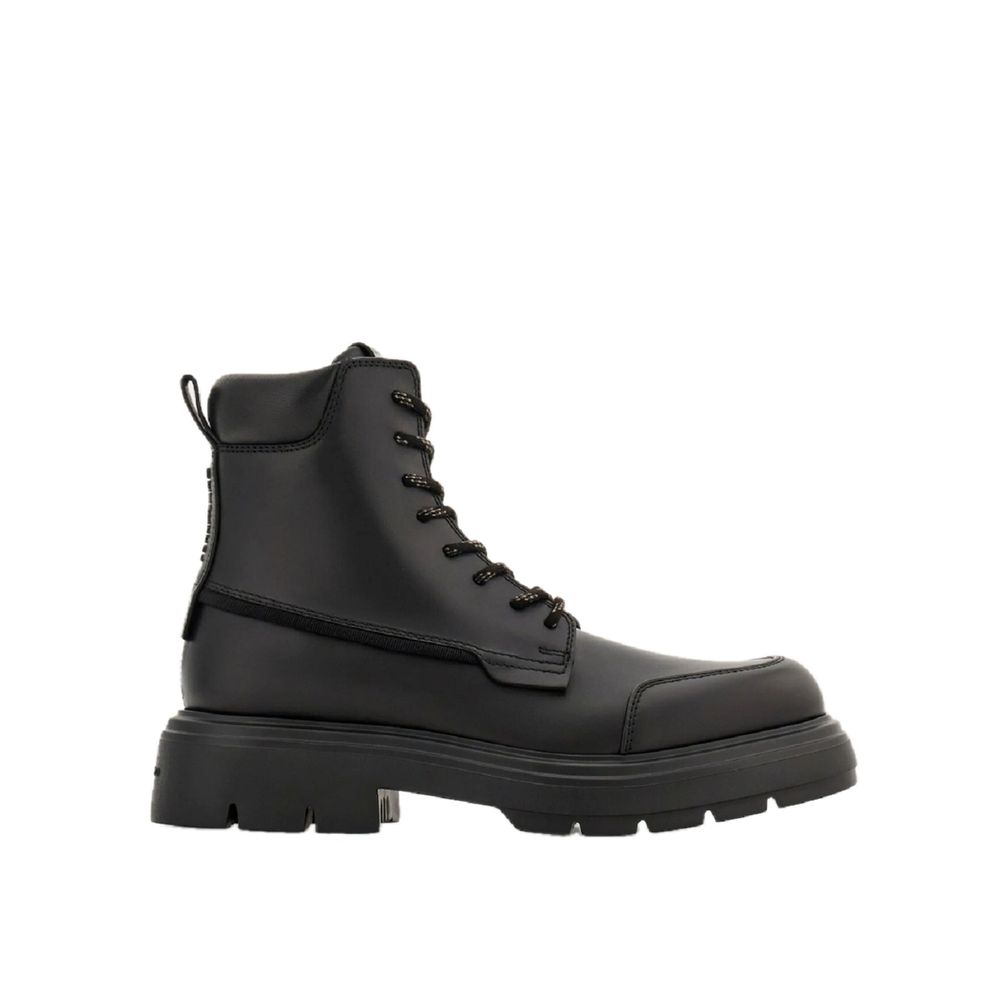 Salvatore Ferragamo Black Calfskin Lace-Up Boots