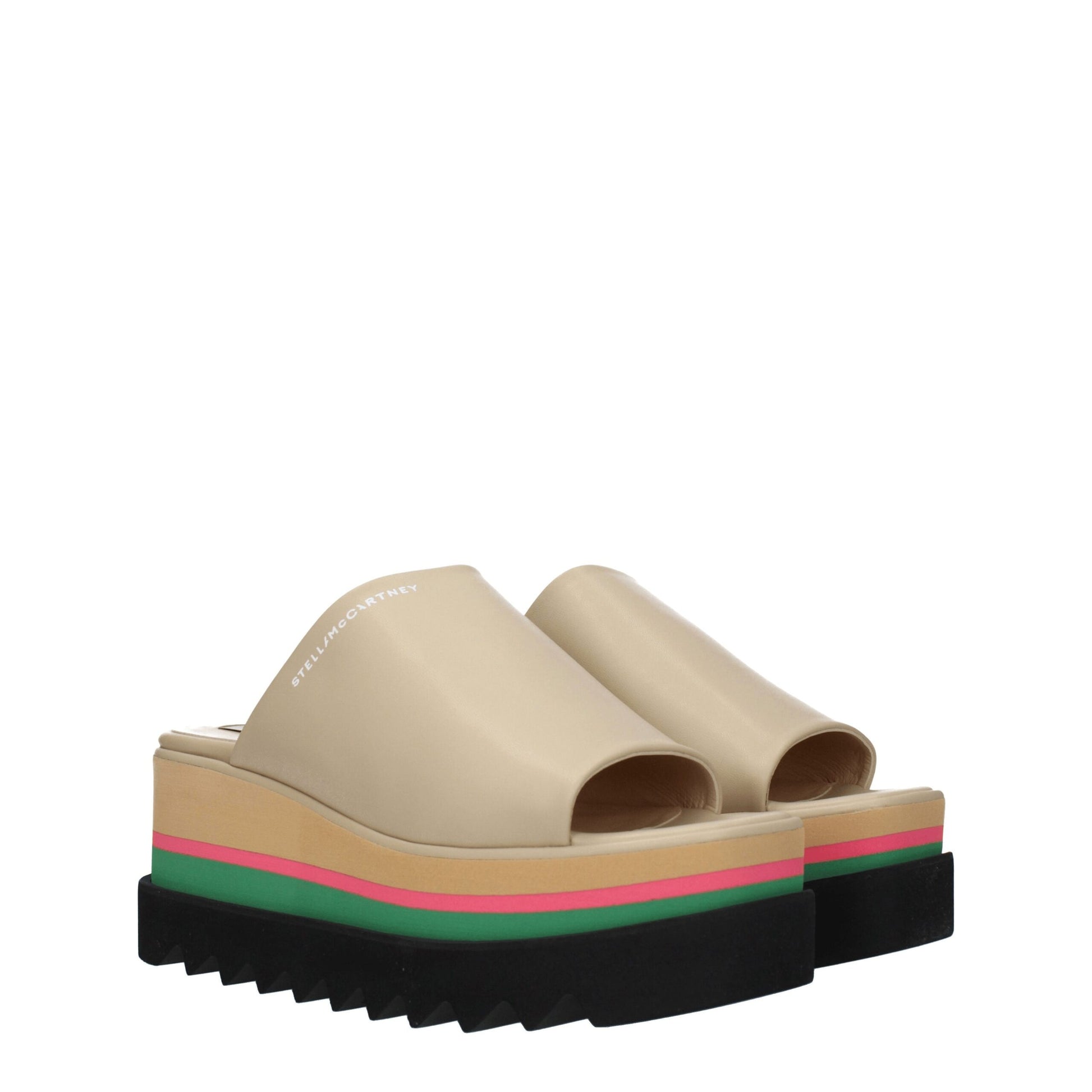 Stella McCartney Beige Leather Slippers Sandals