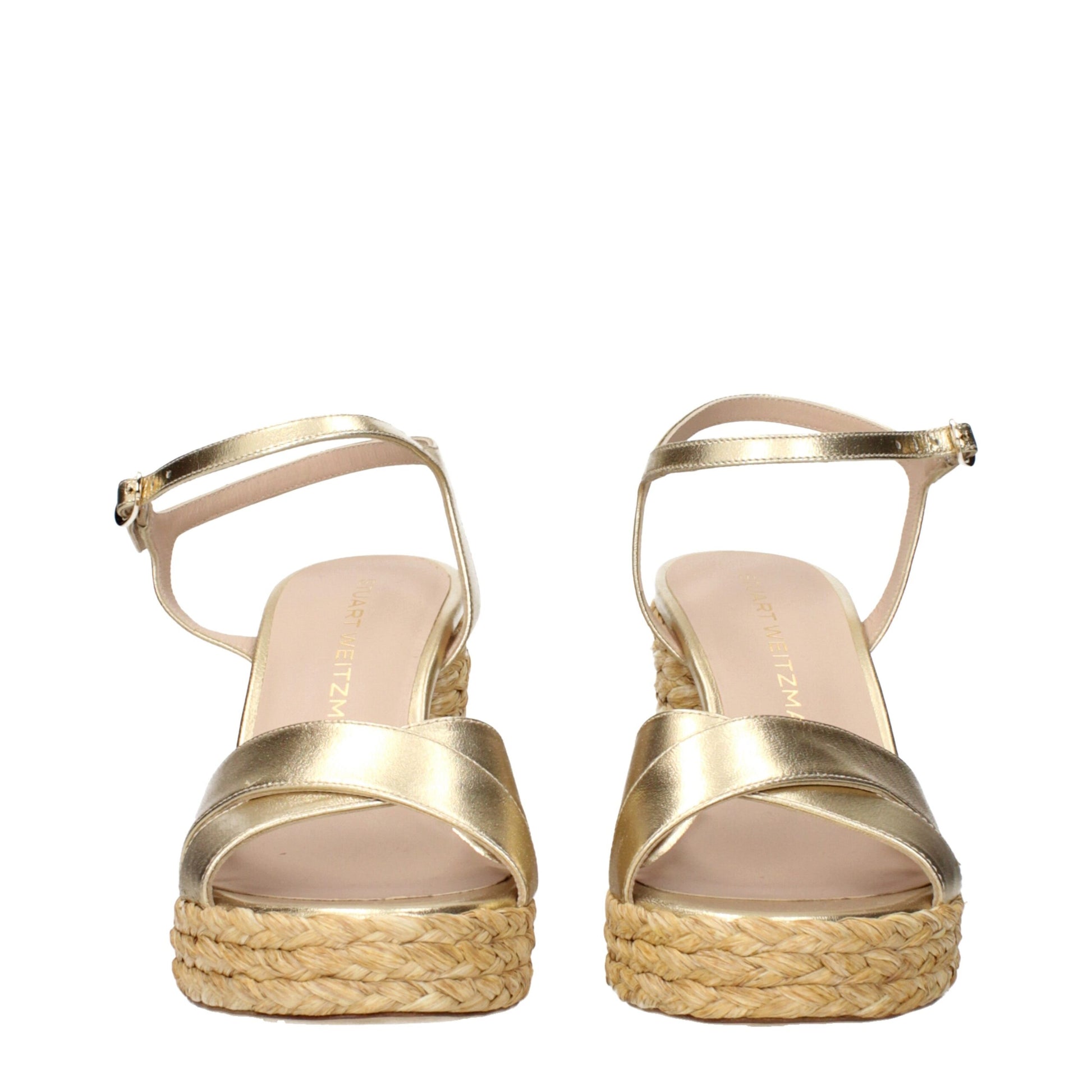 Stuart Weitzman Gold Leather Platforms