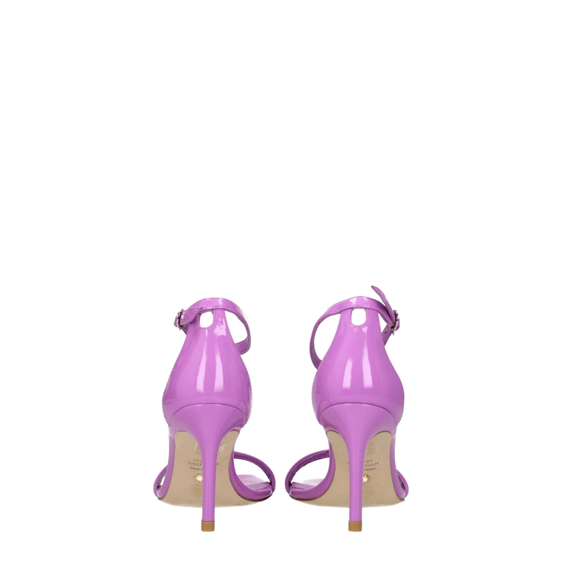 Stuart Weitzman Purple Leather Stiletto Heels Sandals
