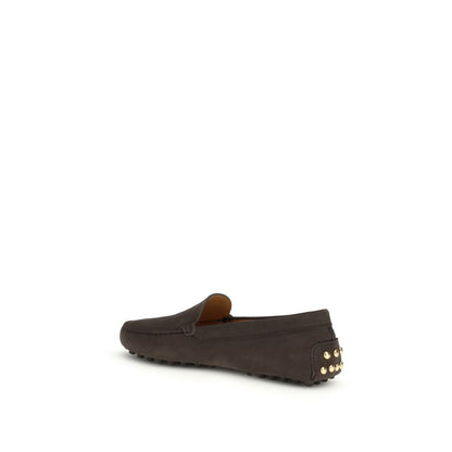 Tod's Brown Calf Leather Bos Taurus Slip-On Loafers