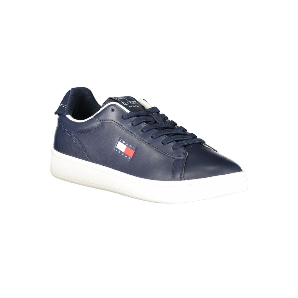 Tommy Hilfiger Blue Leather Men Sneakers