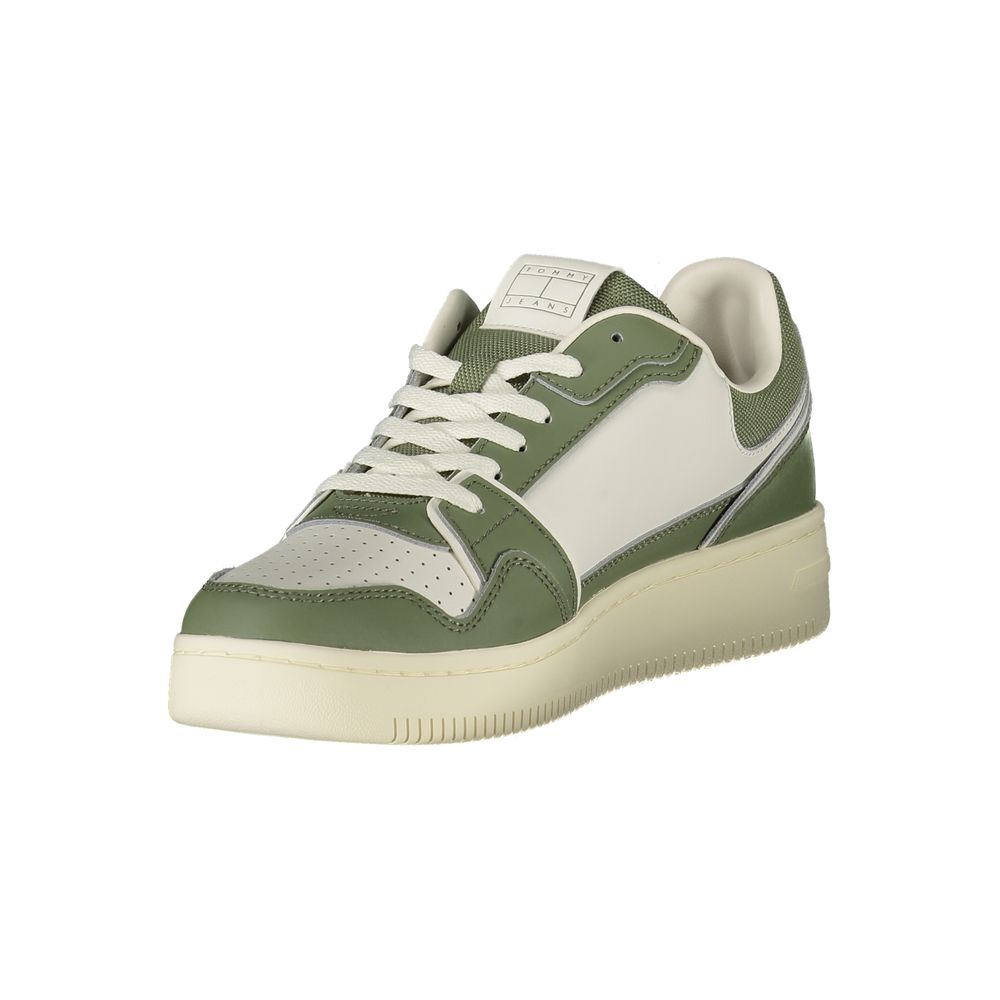 Tommy Hilfiger Green Leather Men Sneakers