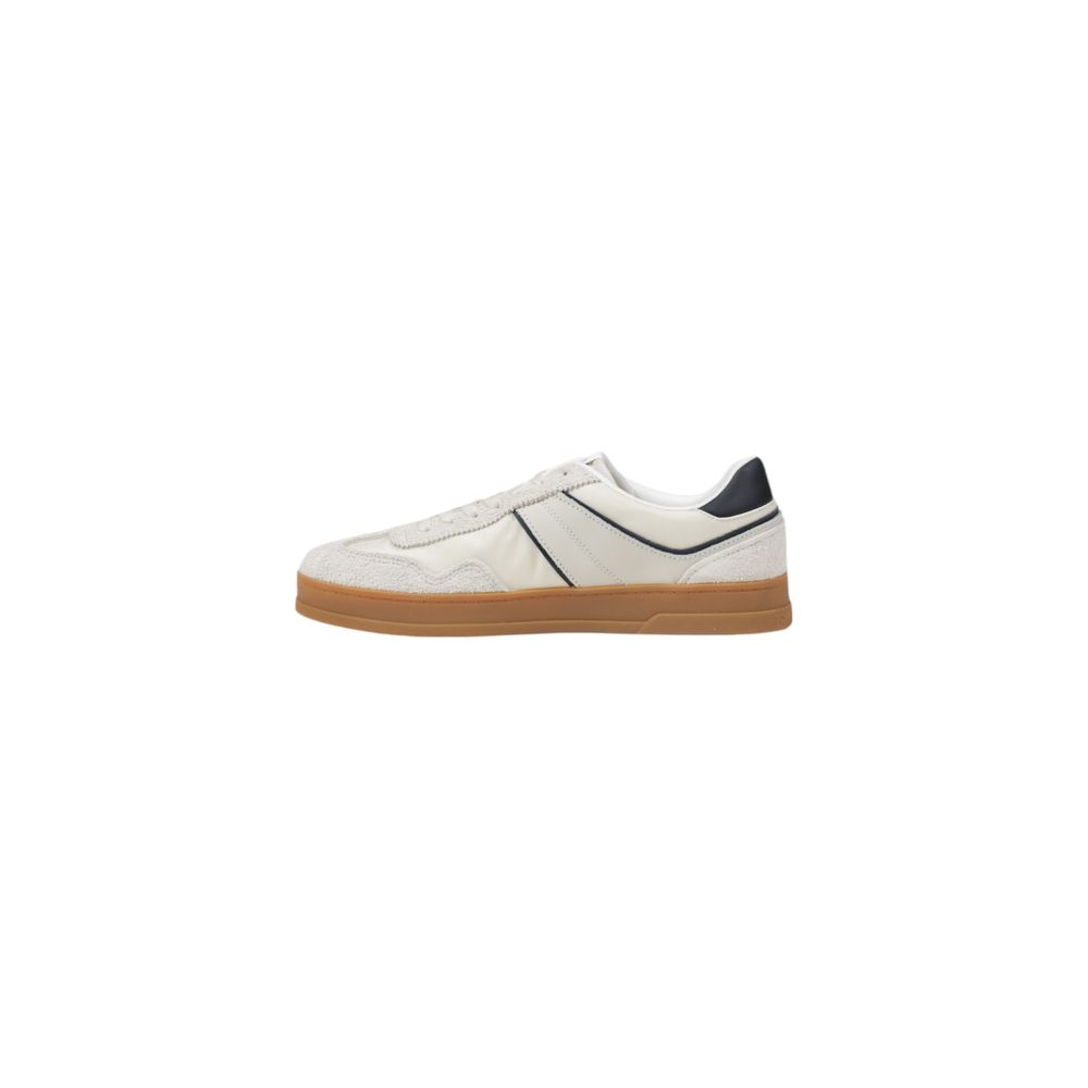Tommy Hilfiger Jeans Cream Leather Sneakers