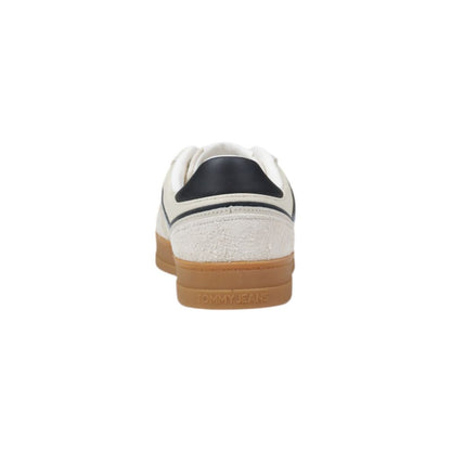 Tommy Hilfiger Jeans Cream Leather Sneakers