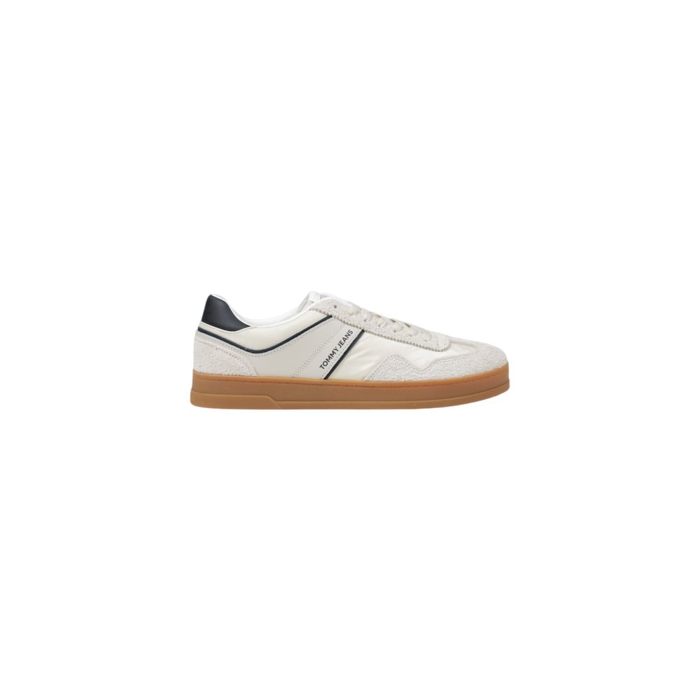 Tommy Hilfiger Jeans Cream Leather Sneakers
