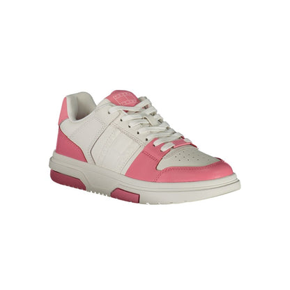 Tommy Hilfiger Pink Leather Women Sneakers