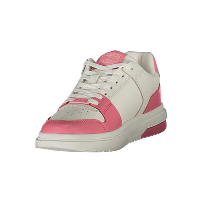 Tommy Hilfiger Pink Leather Women Sneakers