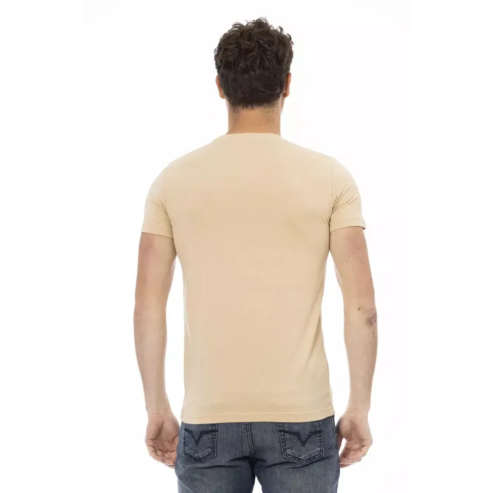 Trussardi Action Beige Cotton Men T-Shirt