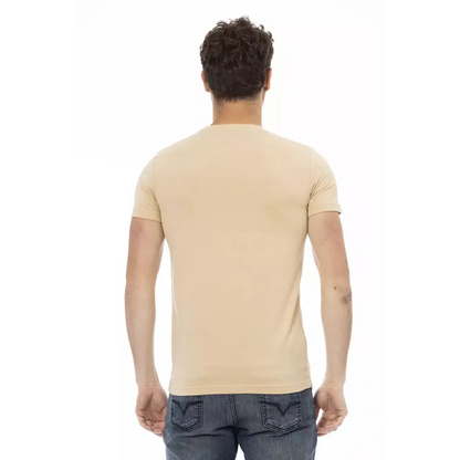 Trussardi Action Beige Cotton Men T-Shirt