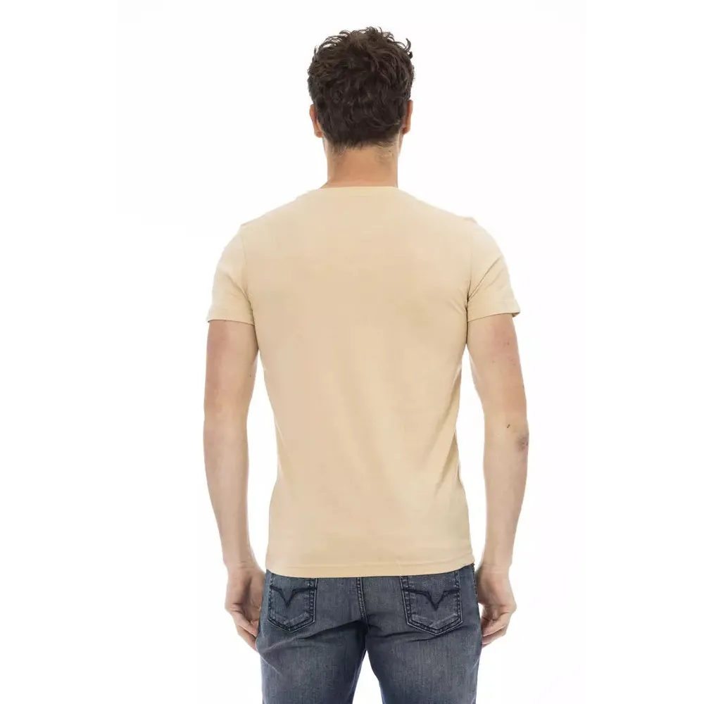 Trussardi Action Beige Cotton Men T-Shirt