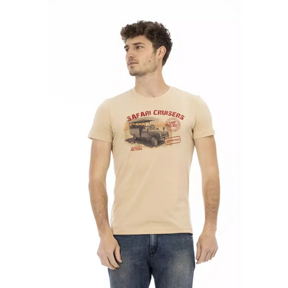 Trussardi Action Beige Cotton Men T-Shirt