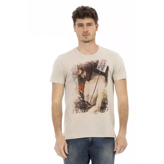 Trussardi Action Beige Cotton Men T-Shirt