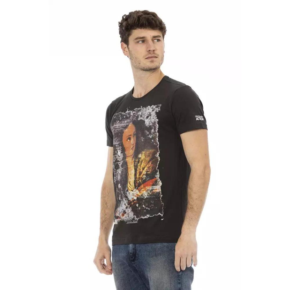 Trussardi Action Black Cotton Men T-Shirt