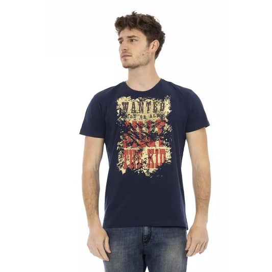 Trussardi Action Blue Cotton Men T-Shirt