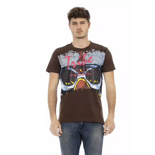 Trussardi Action Brown Cotton Men T-Shirt