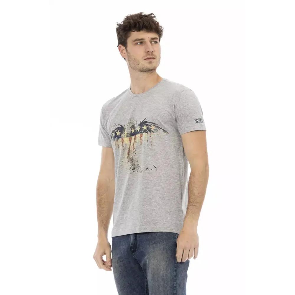 Trussardi Action Gray Cotton Men T-Shirt