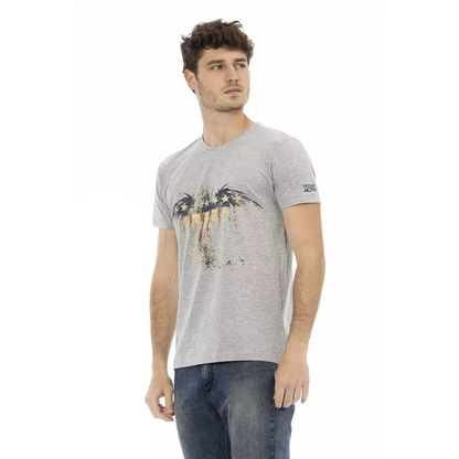 Trussardi Action Gray Cotton Men T-Shirt