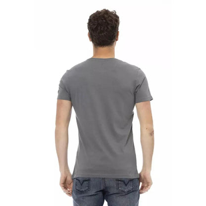 Trussardi Action Gray Cotton Men T-Shirt