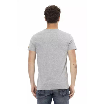 Trussardi Action Gray Cotton Men T-Shirt