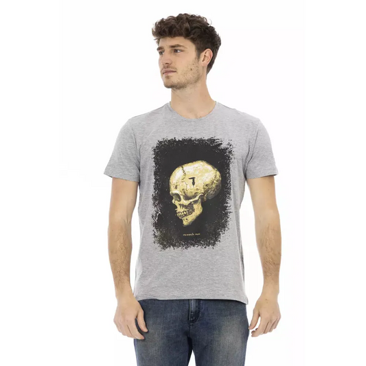 Trussardi Action Gray Cotton Men T-Shirt