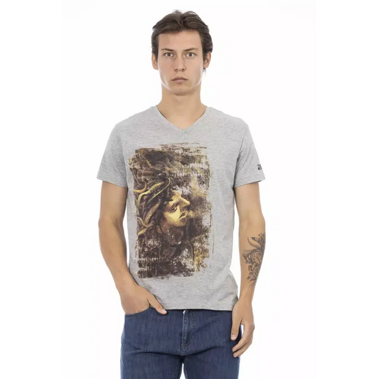 Trussardi Action Gray Cotton Men T-Shirt