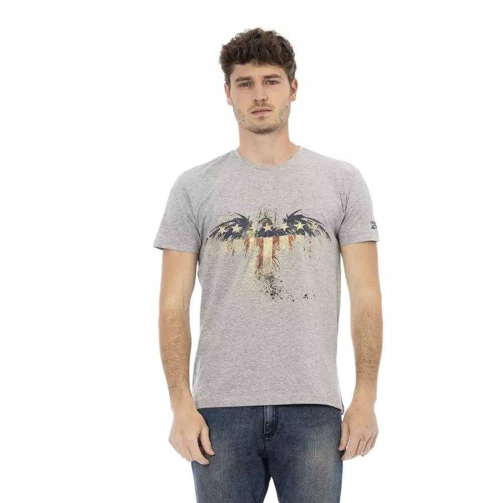 Trussardi Action Gray Cotton Men T-Shirt