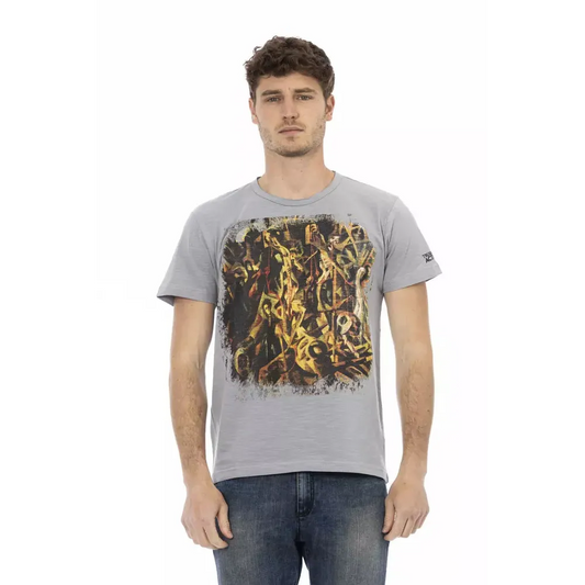 Trussardi Action Gray Cotton Men T-Shirt