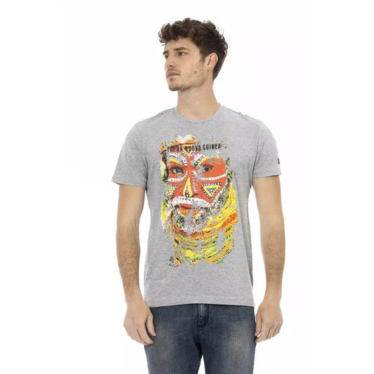 Trussardi Action Gray Cotton Men T-Shirt
