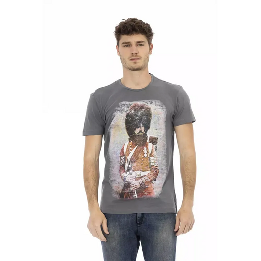 Trussardi Action Gray Cotton Men T-Shirt