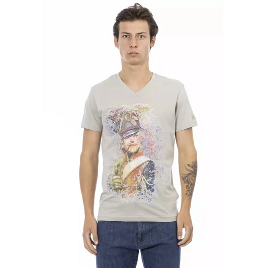 Trussardi Action Gray Cotton Men T-Shirt