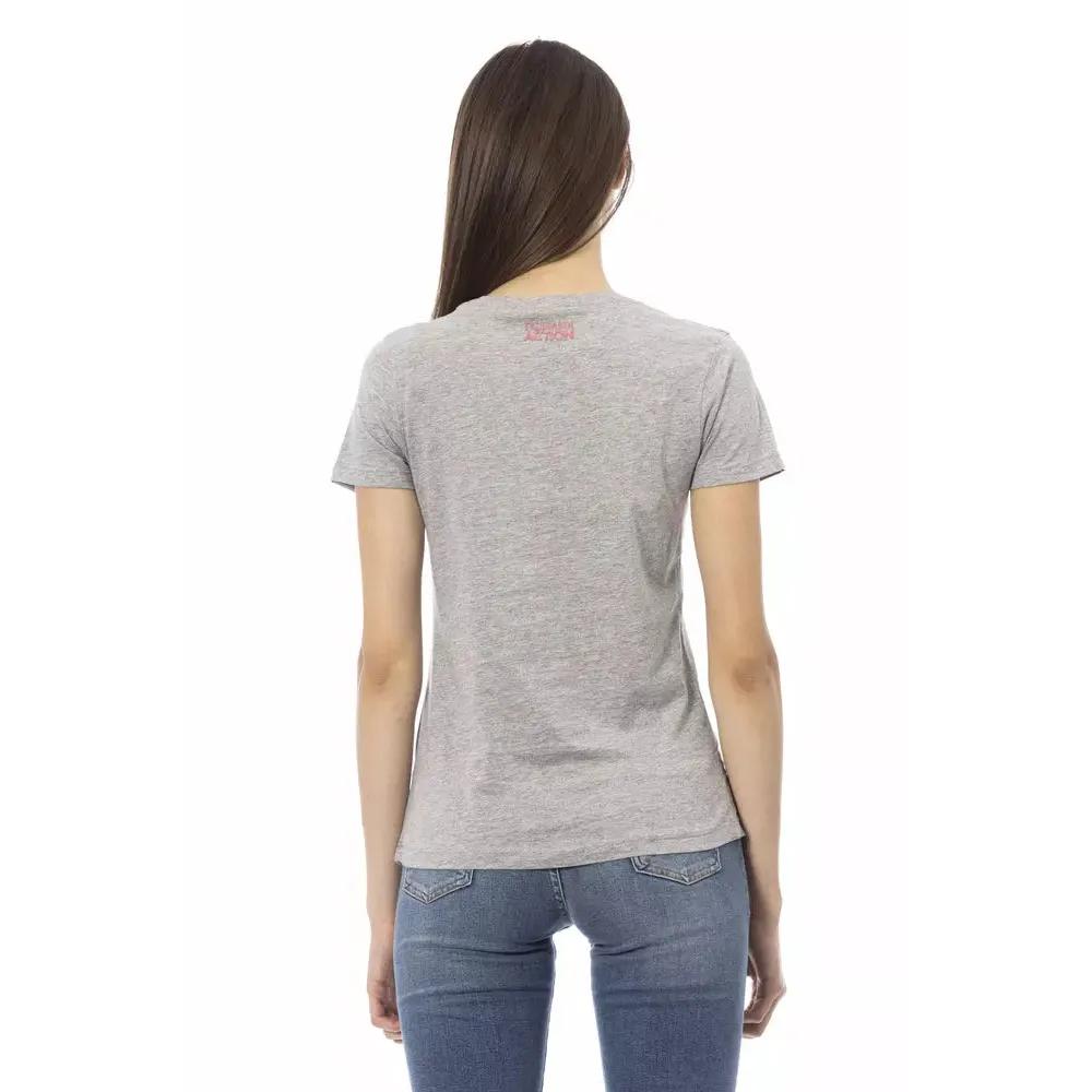 Trussardi Action Gray Cotton Women T-Shirt