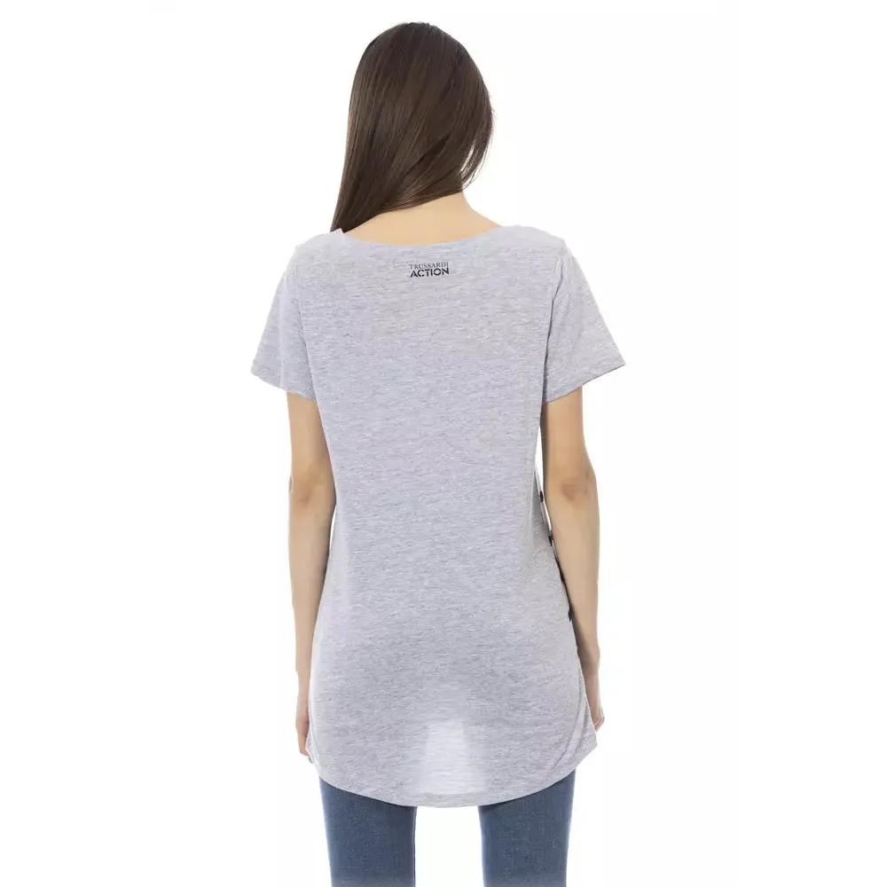 Trussardi Action Gray Cotton Women T-Shirt