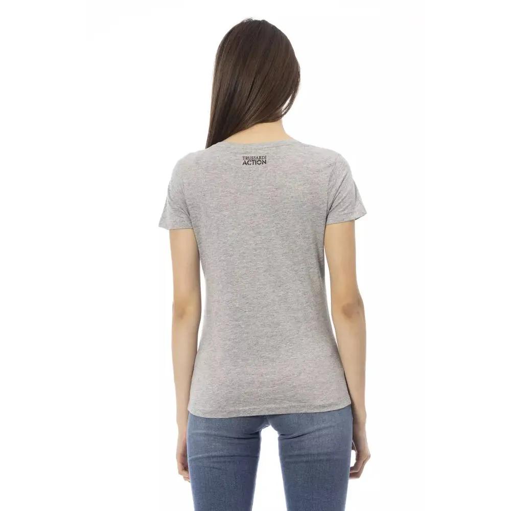 Trussardi Action Gray Cotton Women T-Shirt
